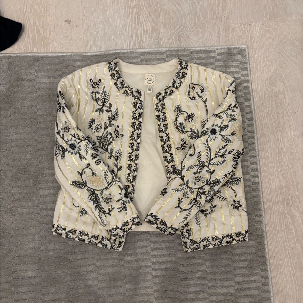 Embroidered Jacket with Floral Design